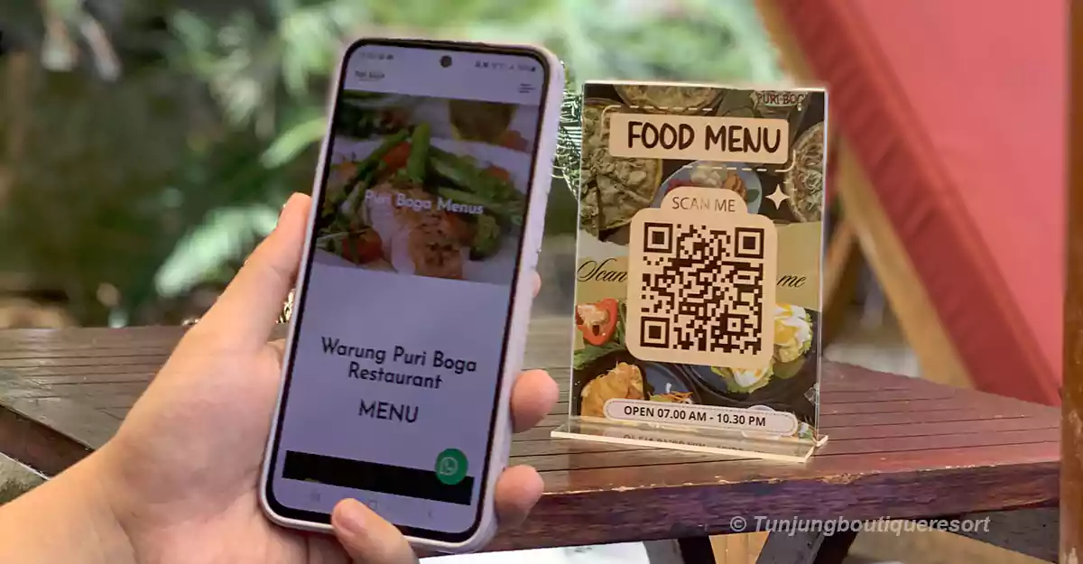 Modern Bali hospitality, Barcode menu scan service, Canggu hotels, Tumbak Bayuh Hotels, Modern hotels in Canggu