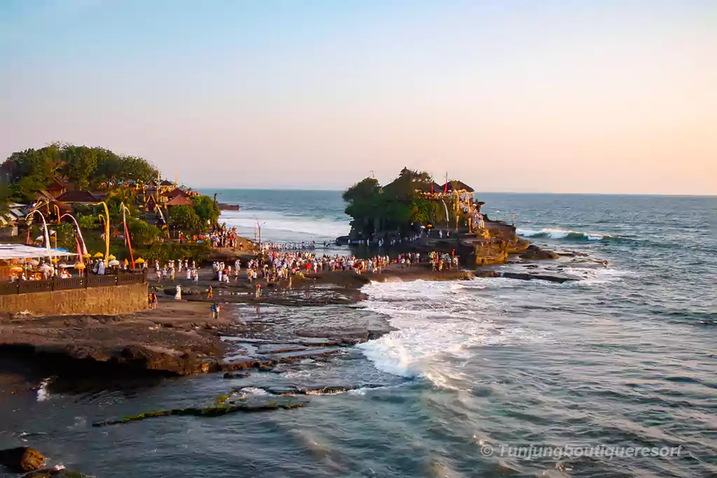 Tanah Lot Temple Festival, Ceremony on Rock, Tanah Lot Bali, Bali tourist destinations, Tanah Lot Temple Ceremony, Tanah Lot Sunset