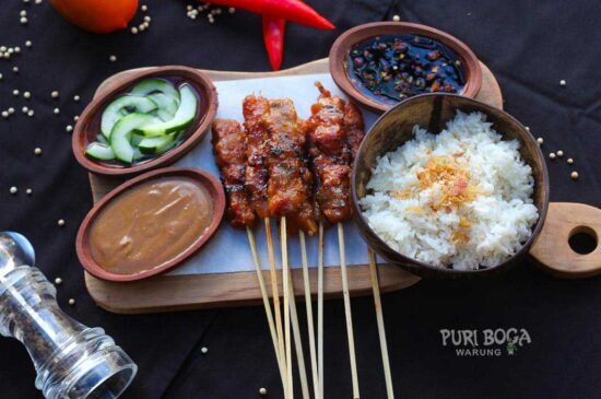 Pork Sate, Sate Babi, Warung Puri Boga Restaurant